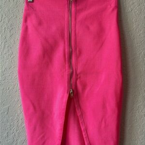 Wow Couture Stylish Pink Zippered Skirt